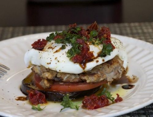 lidias mozarello and eggplant stacks